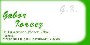gabor korecz business card